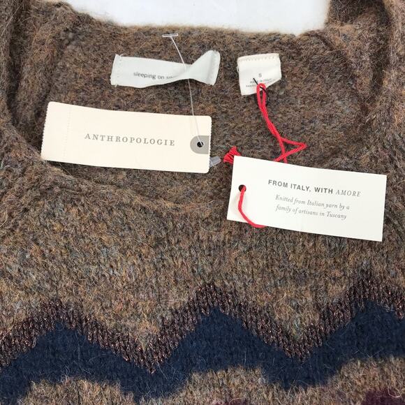 ANTHROPOLOGIE Mohair Wool Blend Sleeping On Snow Sweater-Tunic Women S Boho NWT - Picture 11 of 14